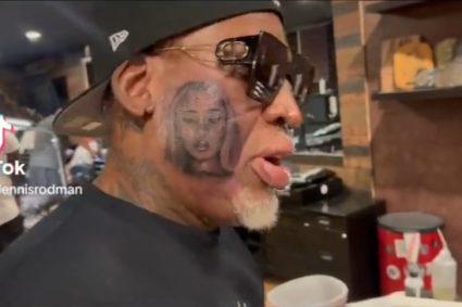 Rodman put the avatar of his girlfriend Yella Yella on his face.