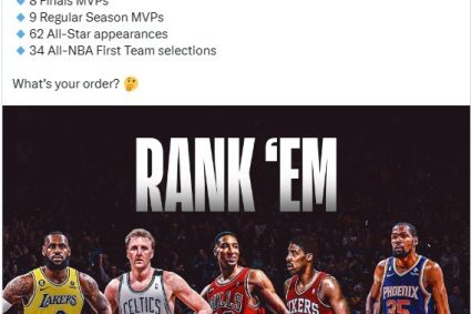 The American media showed the top five honors and asked for ranking Jennings: Why did you put KD at the end of the picture?